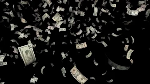 Money Falling from Sky 3D Animation – Cash Rain for Profit and Lottery Wins Stock Footage 319192005