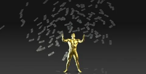 Money Falling From the Sky 스톡 일러스트