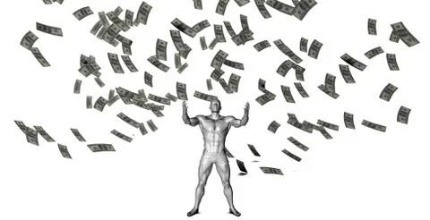 Money Falling From the Sky 스톡 일러스트