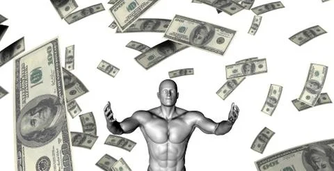 Money Falling From the Sky 스톡 일러스트