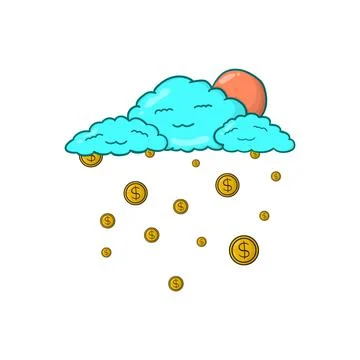 Money falling from the sky Stock Illustration