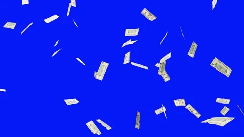 Money Falling Usd 10 Dollar Bluescreen - High Quality Stock Footage Stock Footage 310747927
