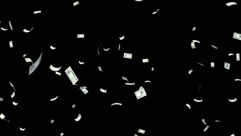 Money Falling Yen Small b in Black Stock Footage 203552280