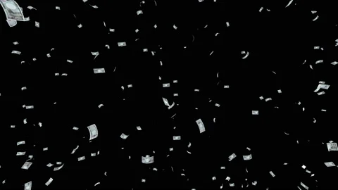 Money Falling Yen Small c in Black Stock Footage 203553423