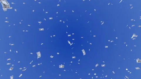Money Falling Yen Small C from blue sky 库存影片 203554217