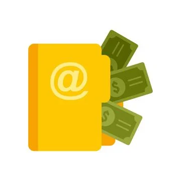Money file folder icon flat isolated vector Stock Illustration