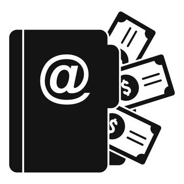 Money file folder icon, simple style 스톡 일러스트