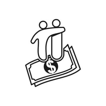 Money finance Commitment Teamwork Together Outline Logo イラスト素材