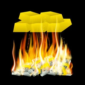Money in the fire イラスト素材