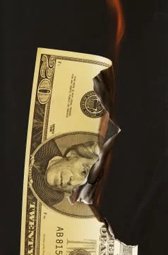 Money on Fire Stock Photos