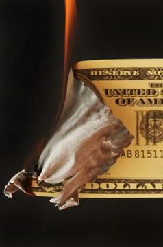 Money on Fire Stock Photos