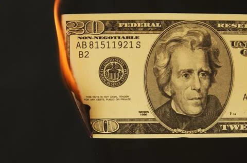 Money on Fire Foto stock