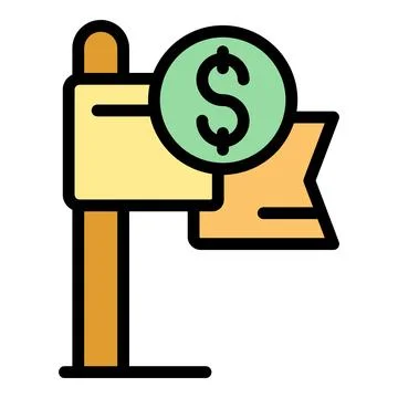 Money flag icon vector flat Stock Illustration