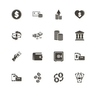 Money - Flat Vector Icons Stock Illustration