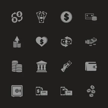 Money - Flat Vector Icons Stock Illustration