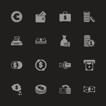 Money - Flat Vector Icons Stock Illustration