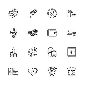 Money - Flat Vector Icons Stock Illustration