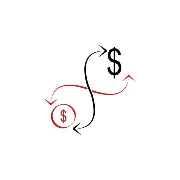 Money flow 2 colored hand drawn icon. Money flow colored element illustration Stock Illustration