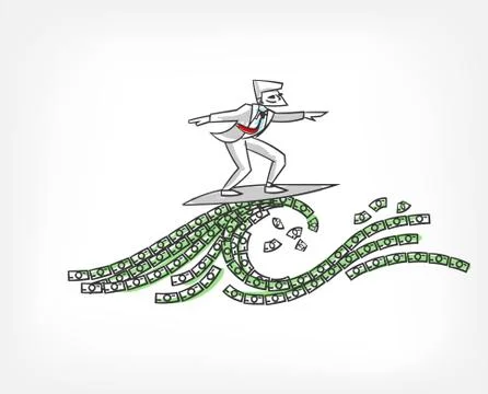 Money flow concept vector illustration doodle sketch Stock Illustration