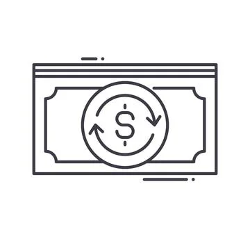 Money flow line icon, outline symbol, vector illustration, concept sign Stock Illustration