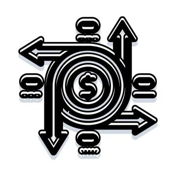 Money flow loop with currency dollar sign イラスト素材