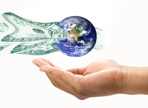 Money flowing into the world Stock Illustration