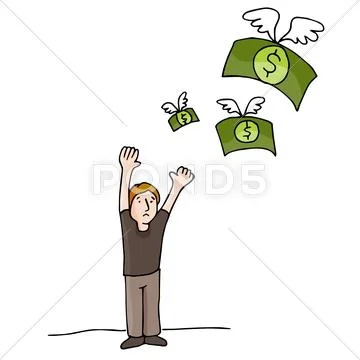 Money flying away Stock Illustration
