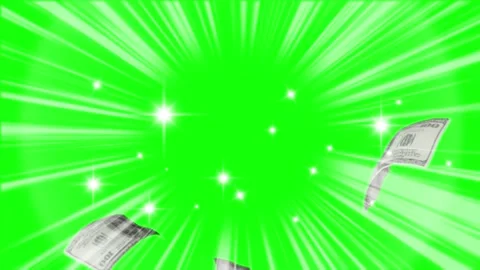 Money flying with green background Video stock 337523837