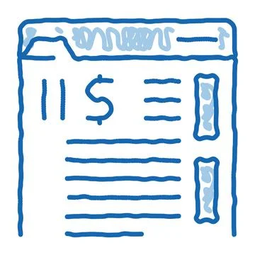 Money folder documents doodle icon hand drawn illustration Stock Illustration