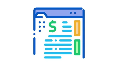 Money folder documents Icon Animation Stock Footage 145281818