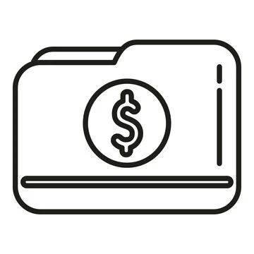 Money folder icon outline vector. Bank finance 스톡 일러스트