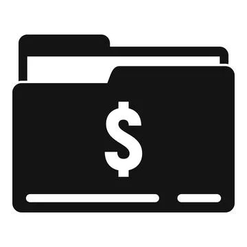 Money folder icon, simple style Stock Illustration