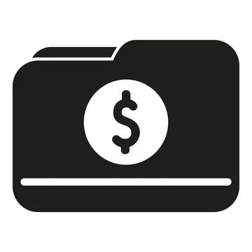 Money folder icon simple vector. Bank finance Stock Illustration