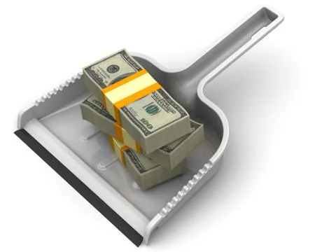 Money like garbage. Financial concept of devaluation Illustrazione stock