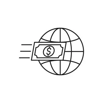 Money with Globe icon Vector Design. Globe with Dollar Money cash icon design Stock Illustration