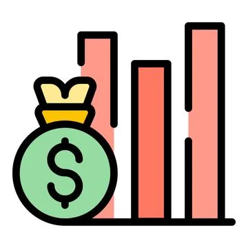 Money graph chart icon vector flat Illustrazione stock