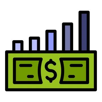 Money graph icon vector flat Ilustración de archivo