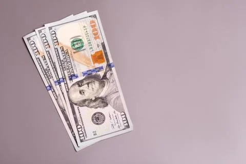 Money on a gray background Stock Photos