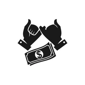 Money Hand Commitment Teamwork Together Black Logo Stock Illustration