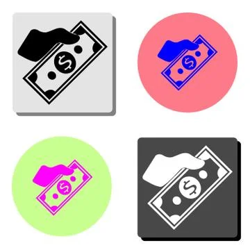 Money on Hand. flat vector icon Stock Illustration