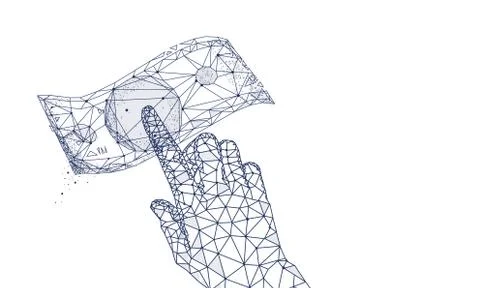 Money with hand. Stock Illustration