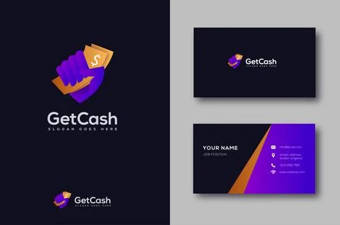 Money in hand logo icon vector on dark background Stock Illustration