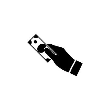 Money on Hand, Payment, Buying Solid Flat Vector Icon Isolated on White Backg Stock Illustration