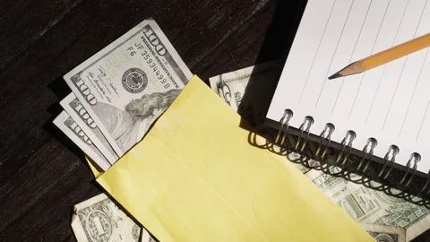 Money - hands counting dollar bills Stock Footage 123731235