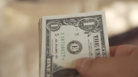 Money - hands counting dollar bills Stock Footage 123733302