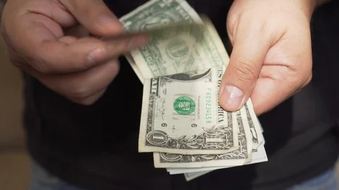 Money - hands counting dollar bills Stock Footage 123734849