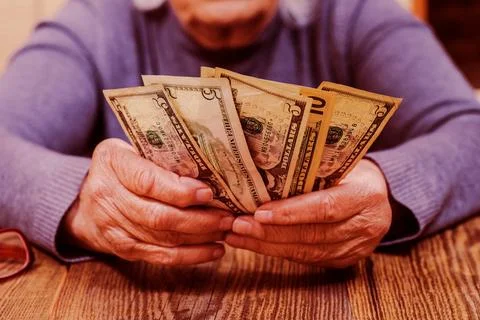 Money in hands Foto stock