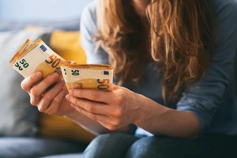 Money in hands Stock Photos