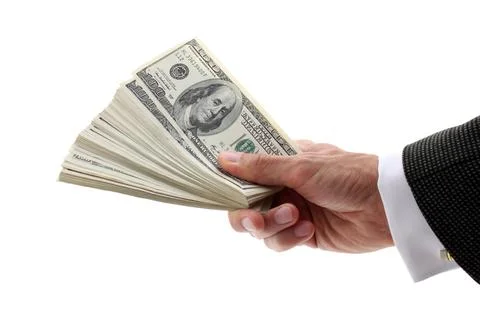 Money in hands Stock Photos