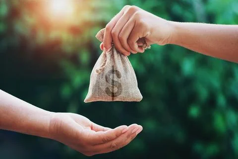 Money in hands Stock Photos